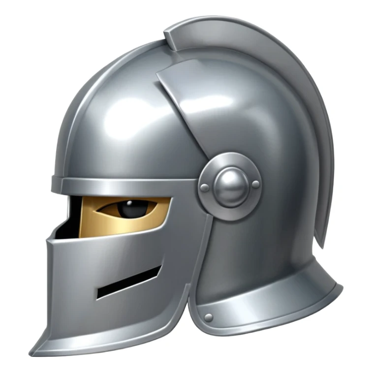shiny glossy knight metal helmet sticker