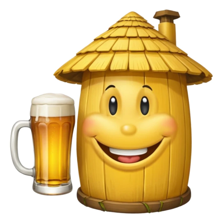 Ein lachender Smilie mit Bierglas und Gamsbart Hut sticker