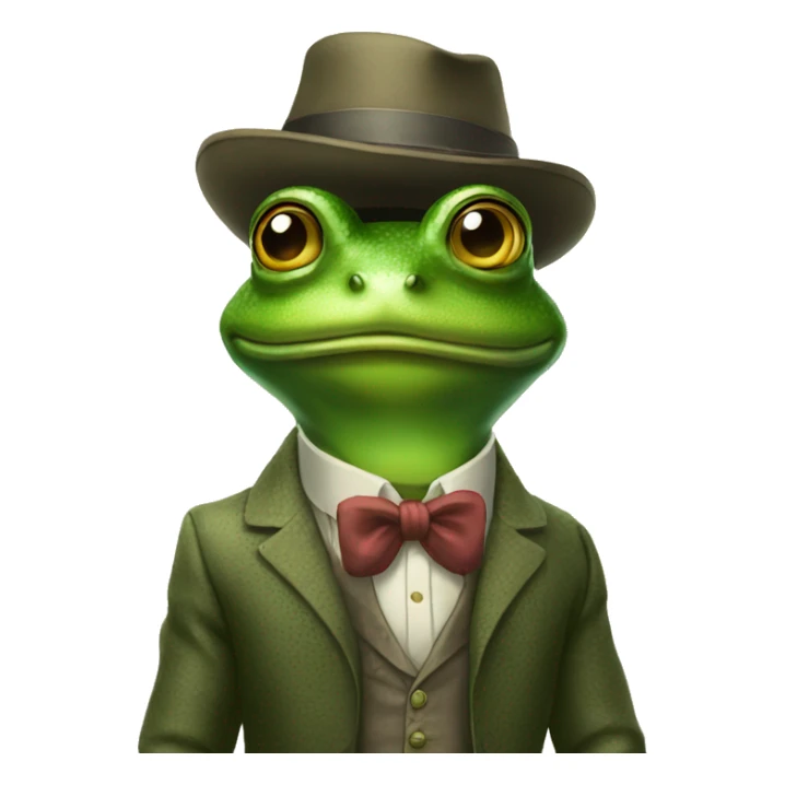 frog in a oldmoney fashion clothes sticker