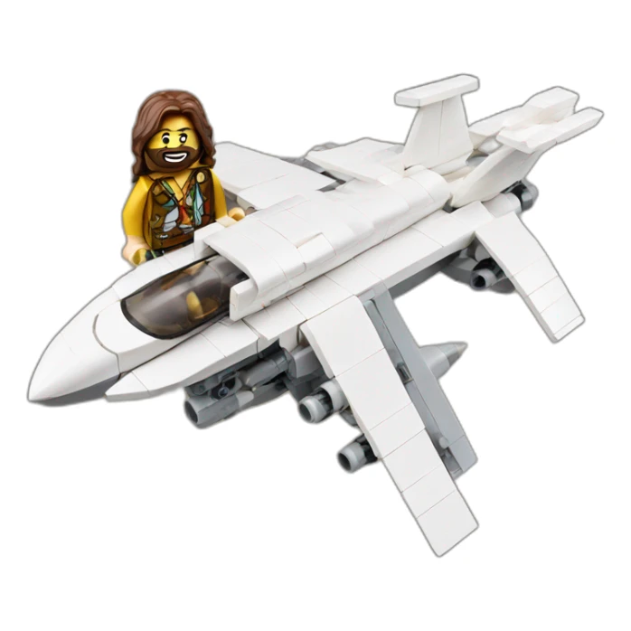 lego jesus in a jet bomber sticker