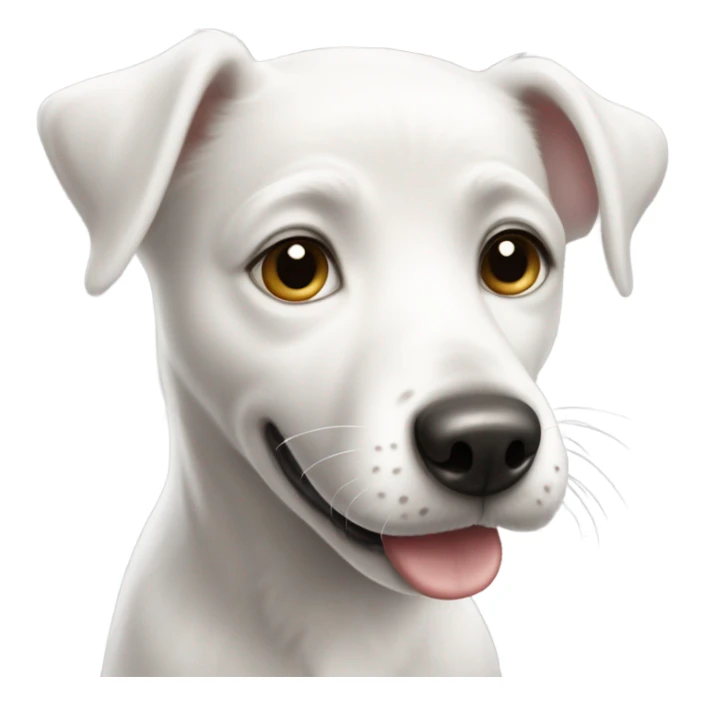 cute white dog kissing emoji sticker