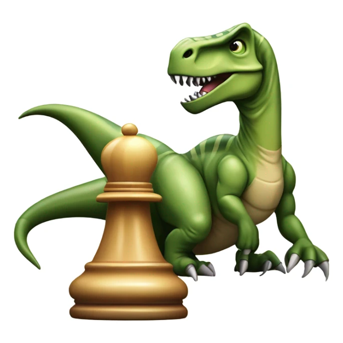 dinosaur holding a chess piece in its paw sticker