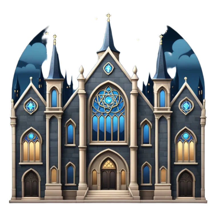 jewish synagogue in dark goth aesthetic style sticker