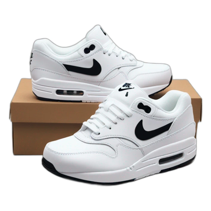 Nike air max 1 color white and black sticker