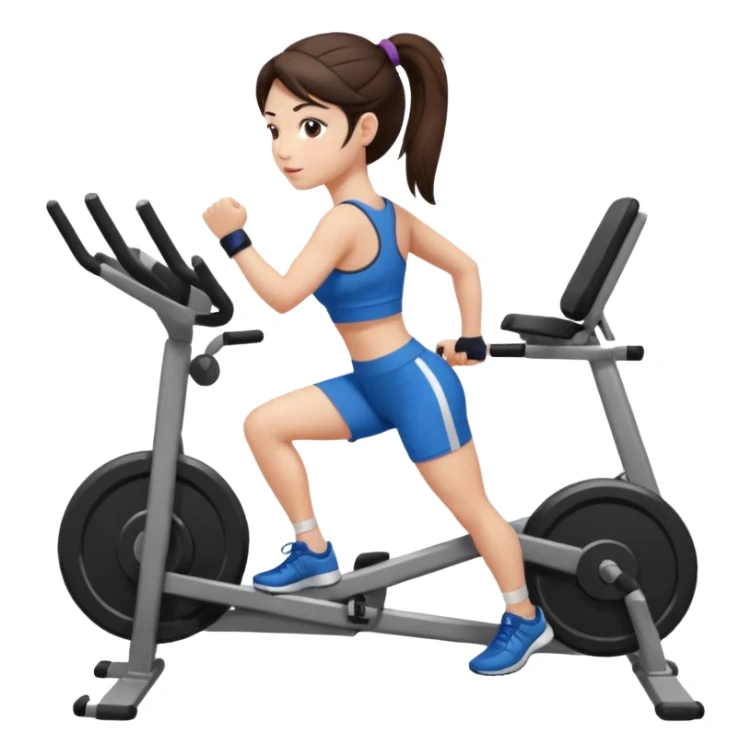 Brunette fair skin girl gym working out  sticker