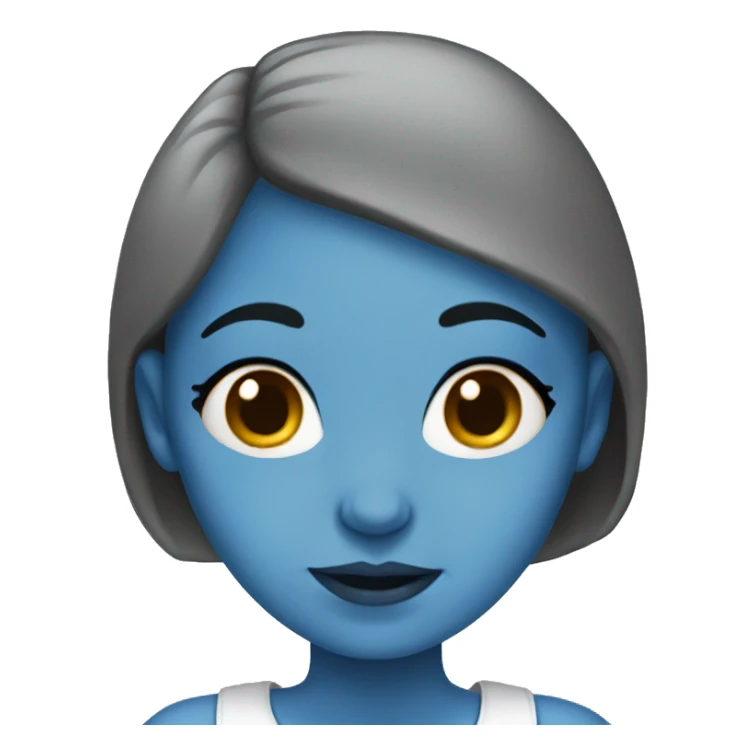 bald girl with blue skin sticker
