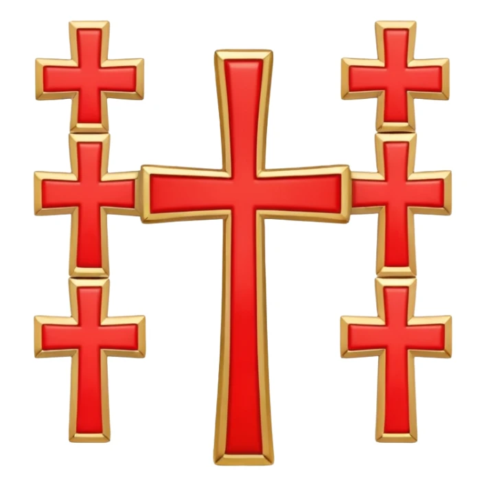 It will be a cross in the middle and four little crosses in between the big cross in the middle and add some colours to it that matches with the flag of the kingdom of jerusalem sticker