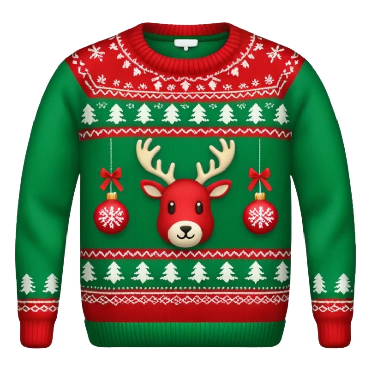 Red and green Christmas sweater  sticker