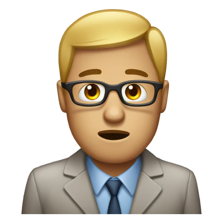 tired office worker with bags under his eyes sticker