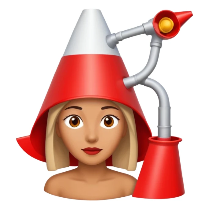 Woman with red funnel on head sticker