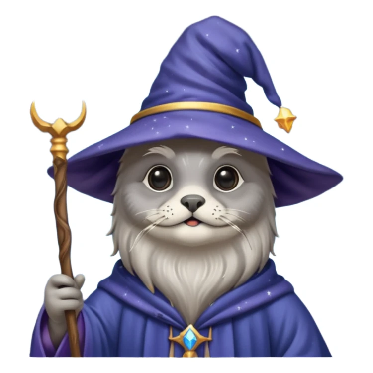 A wizard Seal that have a Galaxy in his head sticker