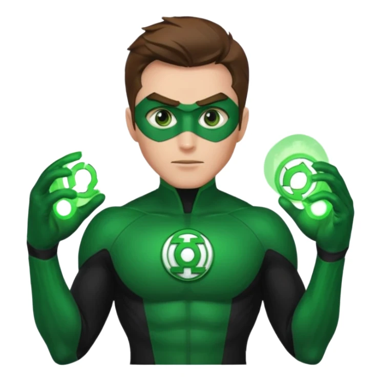 Green Lantern with green eyes sticker