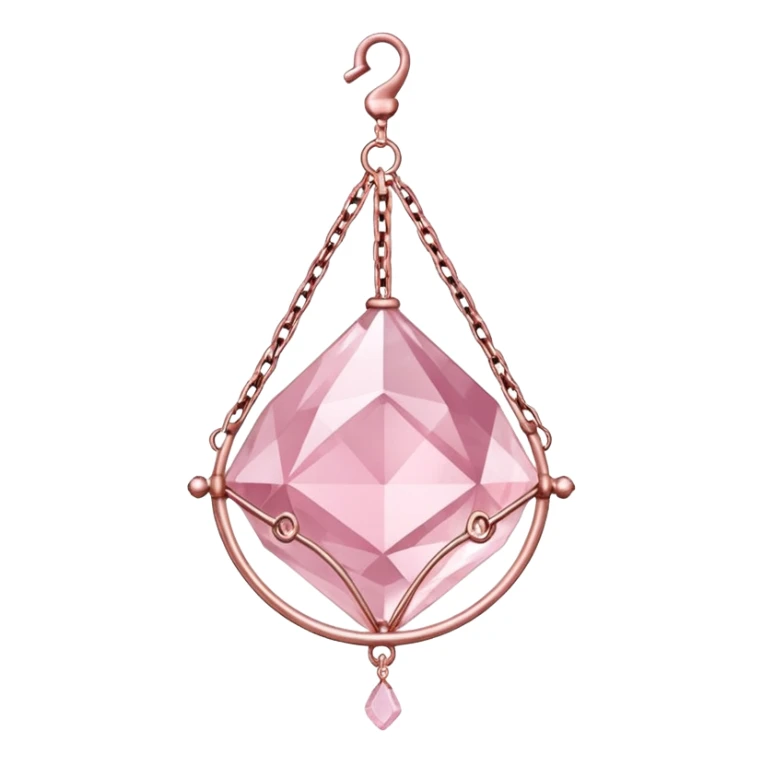 Rose-pink-metal-chained rose-quartz-crystallic romantic delicate fine pretty suncatcher  sticker