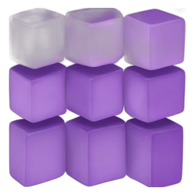 Three purple Parallelepipeds faced to the front. The first must have the letter A, the second the letter K and the third the letter F. the letters must be white and in the middle sticker