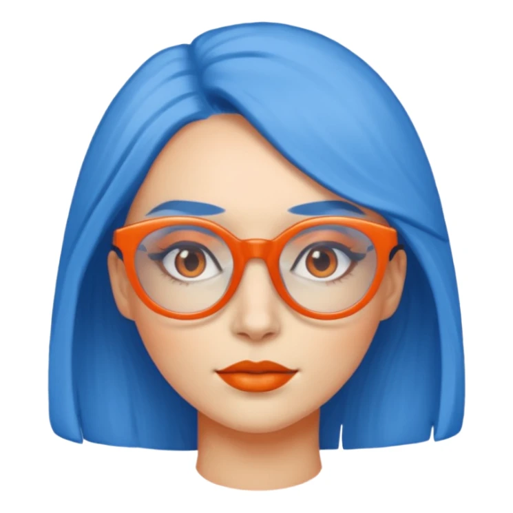 blue skinned orange glassed woman sticker