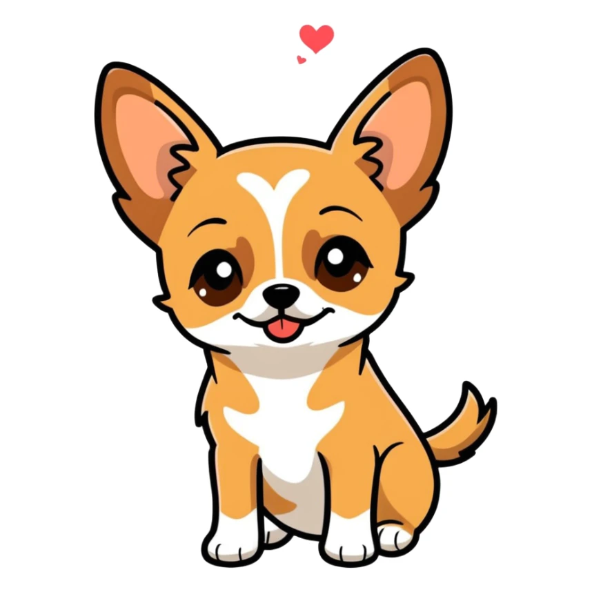 Perro chihuahua mezcla marron mandando un beso sticker