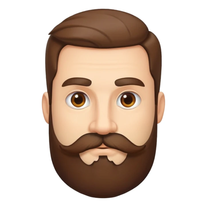 man with thick beard, mustache, and connected bushy eyebrows that meet in the middle sticker
