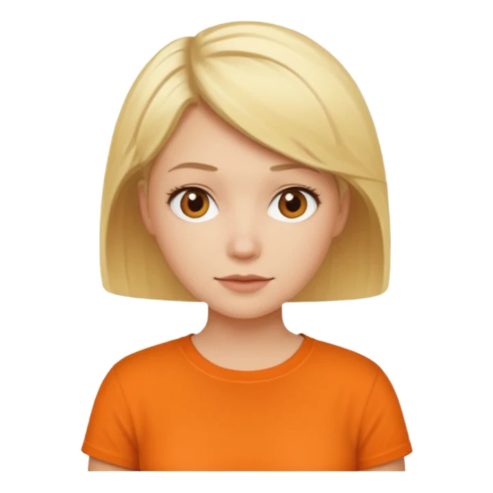 blond short hair woman with orange shirt sticker