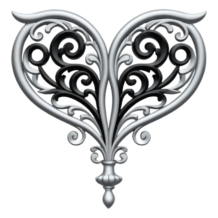 Black and silver filigree corner, 3D, extremely detailed design sticker