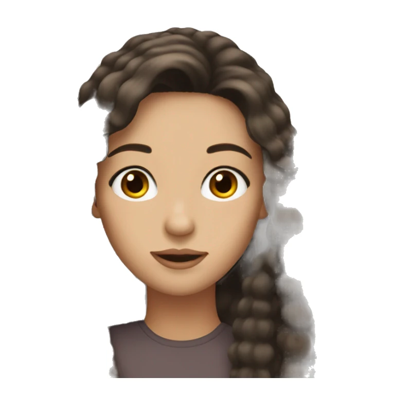 Brunette with long hair and long eyelashes with brown eyes sticker