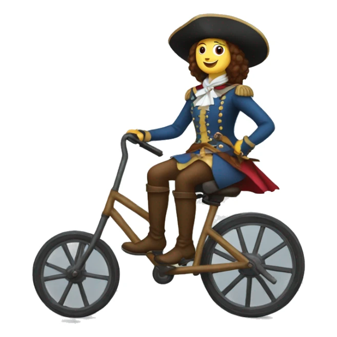 generic female musketeer riding a unicycle  sticker