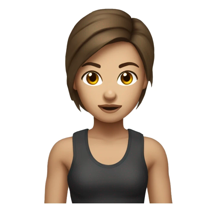 muay thai female brown hair sticker