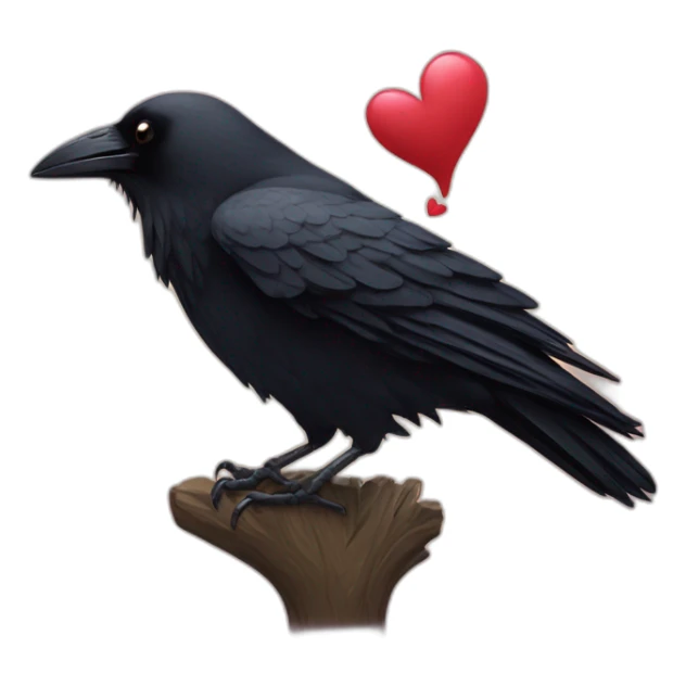 The crow is showing you a heart with her hand sticker