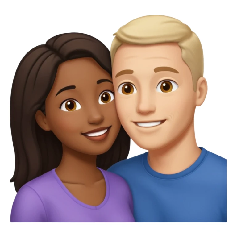interracial couple kissing sticker