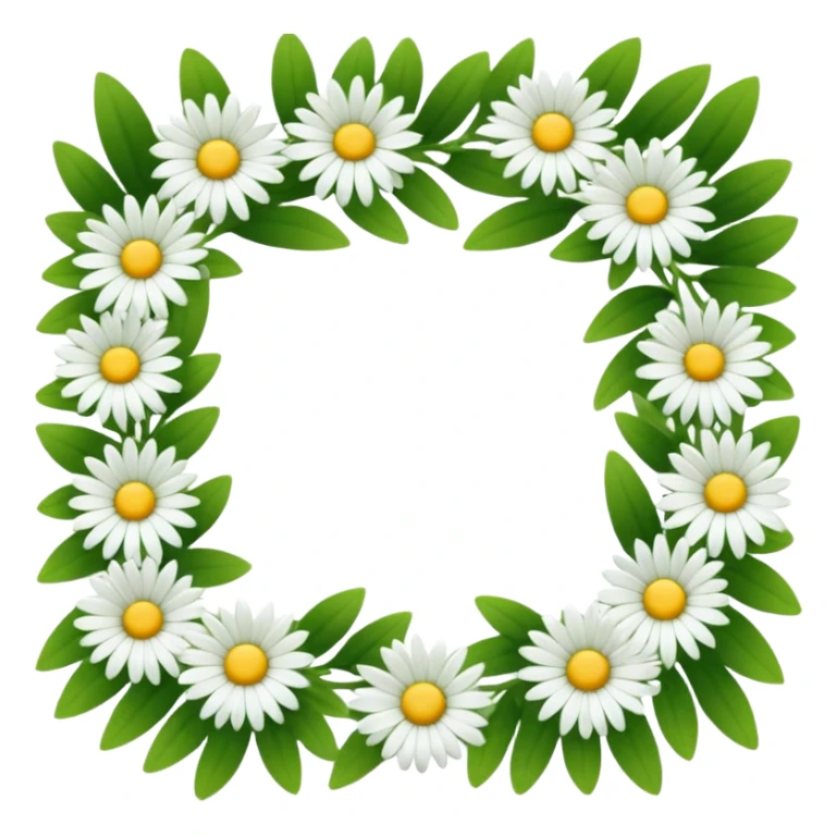 Square Flower frame with small delicate white daisy's intertwined with each other 

 sticker