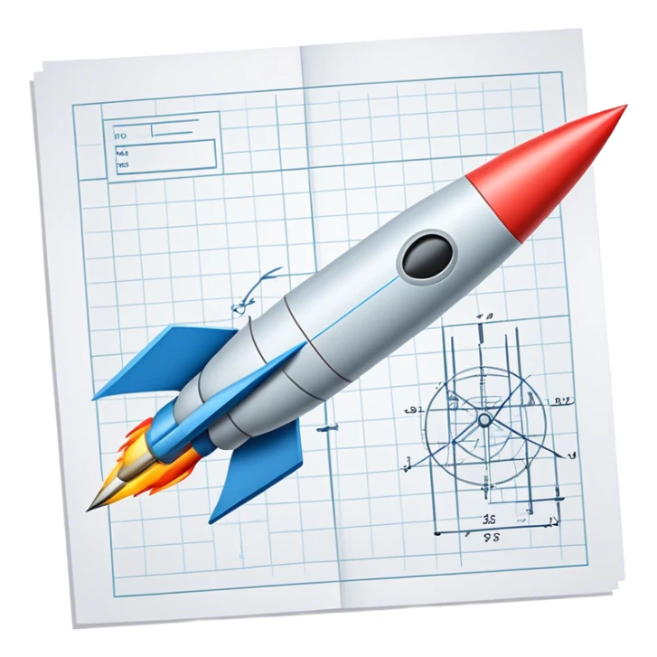 engineering drawing of the missile on the paper sticker
