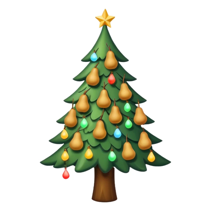 weihnachtsbaum mit birnen statt gugeln die leeuchten sticker