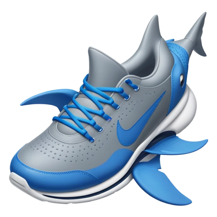 Tiburón con zapatos azules nike sticker