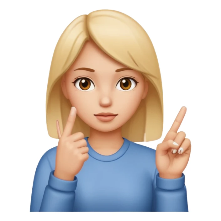 realistic portrait of girl giving middle finger  sticker