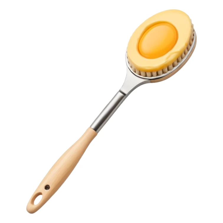 Beige fully silicon pastry brush for applying yolk  sticker