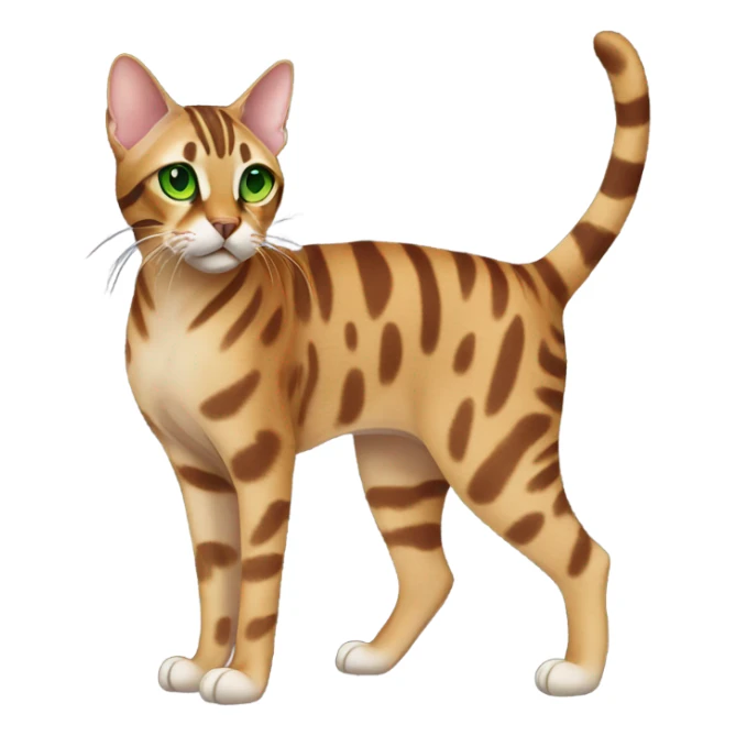 Full Body Bengal Cat With Green Eyes sticker