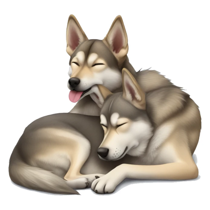 Czechoslovakian Wolfdog sleeping with a brunette girl sticker