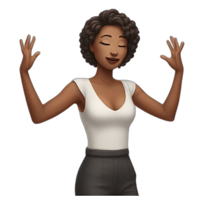 woman holding her arms out blowing a kiss sticker