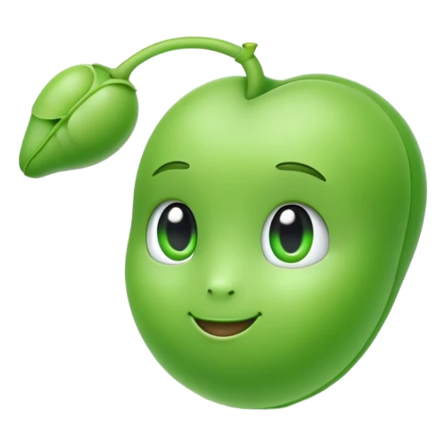 cute green pea with a single airpod in one ear sticker