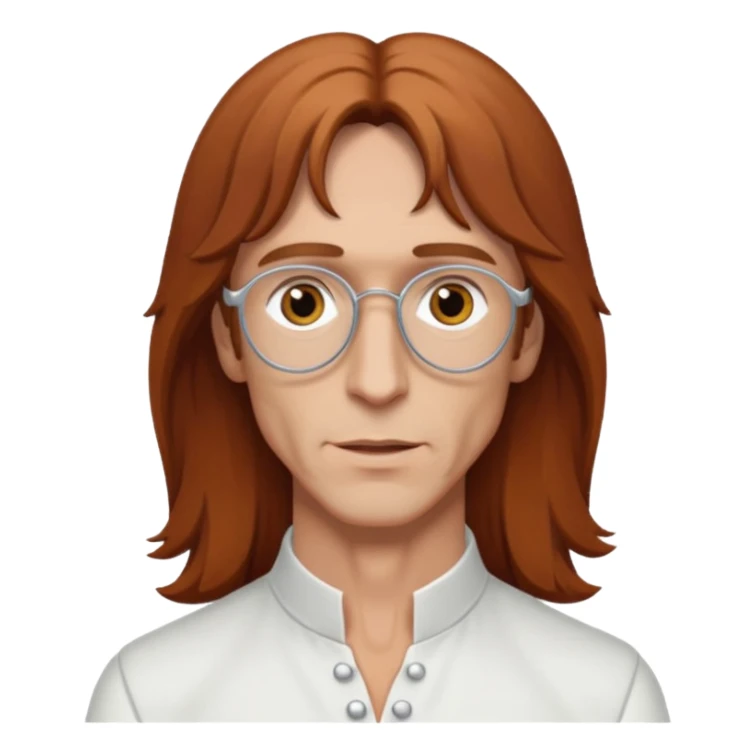 Robin Gibb brown eyes, long auburn hair, white outfit sticker