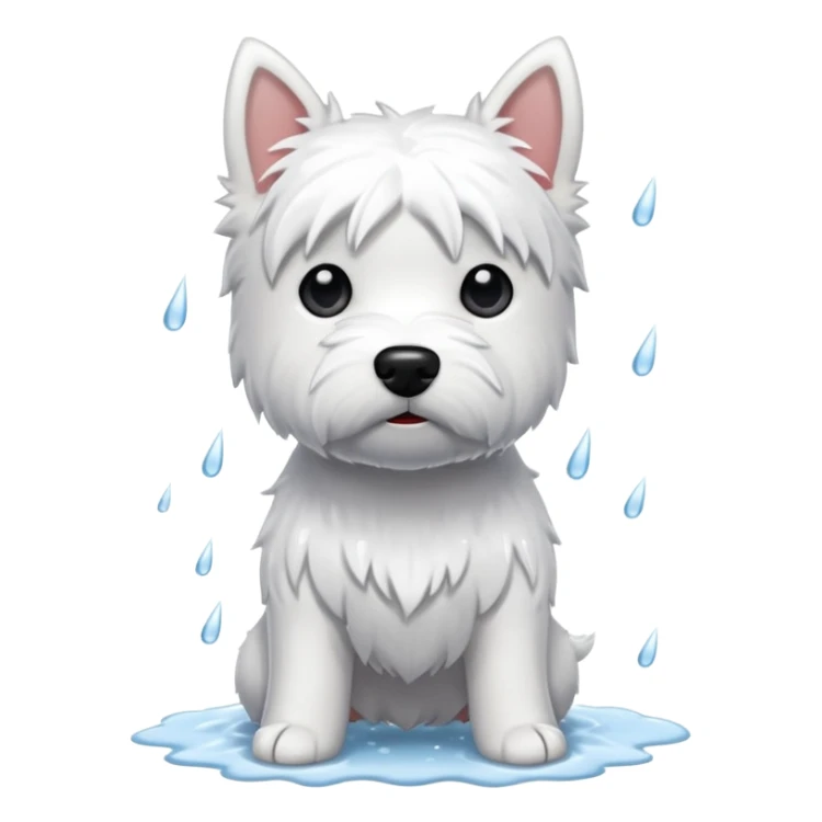 Westie dog in the rain sticker