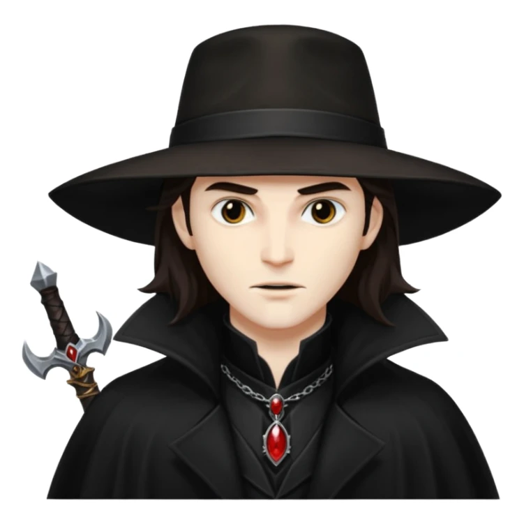 Vampire Hunter D with dark brown long hair sticker