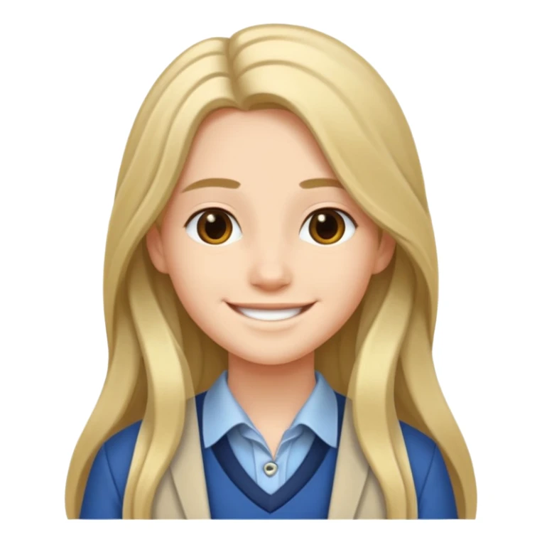 jeune cheveux long avec le sourire style européen sticker