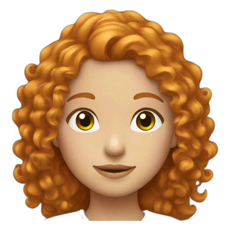 Girl with curly ginger hair and green eyes sticker