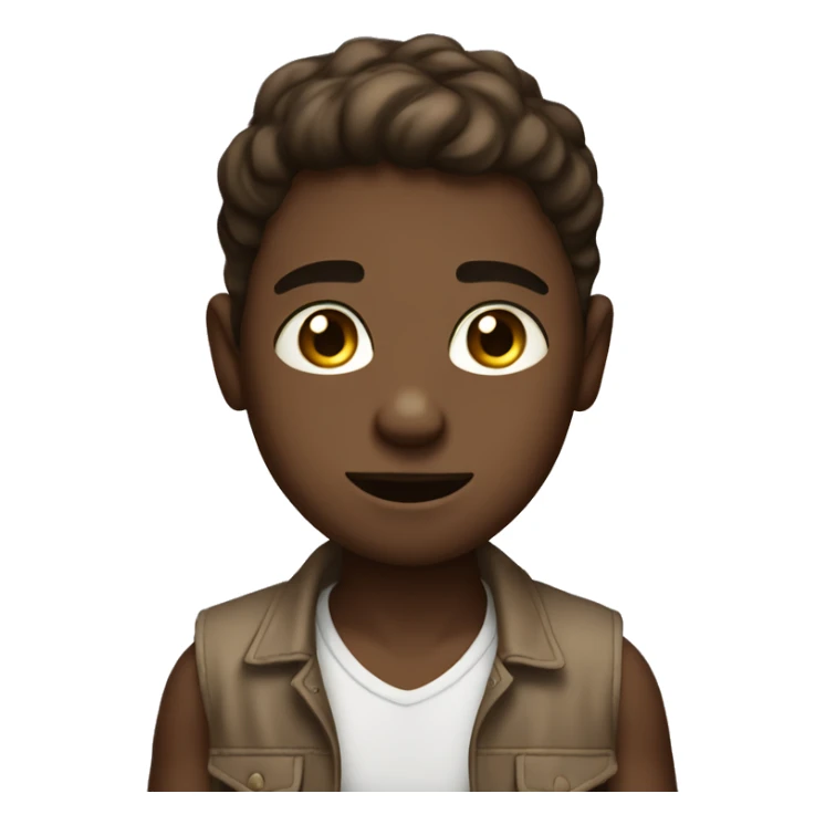 monochrome brown-skin boy with exposed midriff sticker