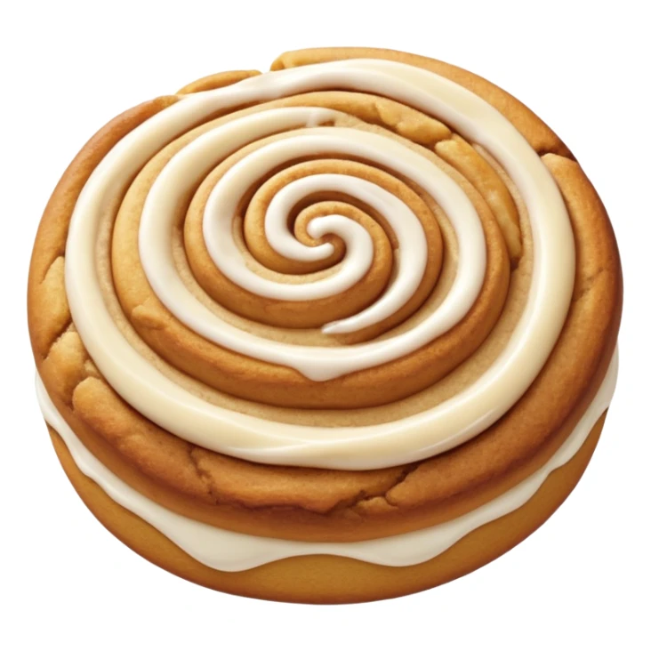 a snickerdoodle cookie that has a honeybun style swirl with cinnamon roll style icing sticker
