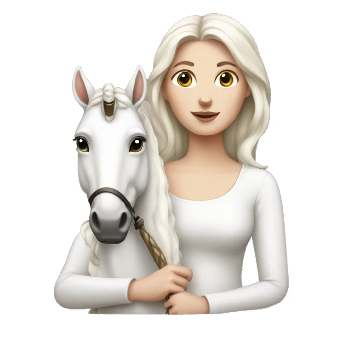white lady with unicorn sticker