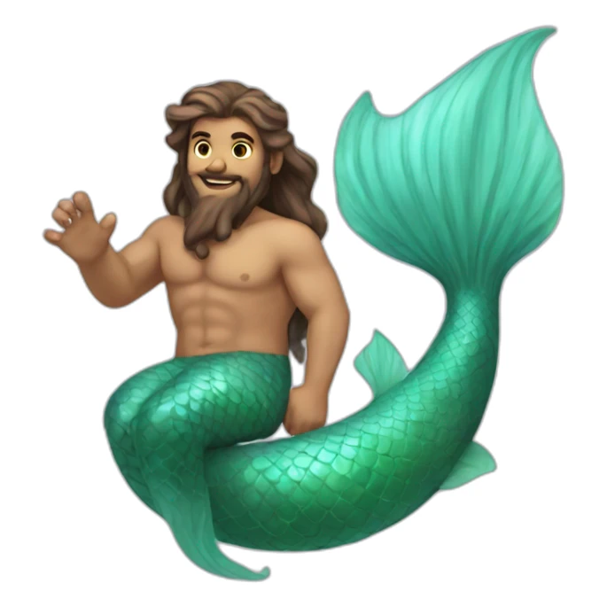 Male naiad with mermaid tail  sticker