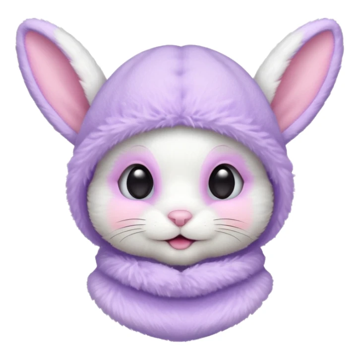 white baby bunny in a pastel lavender ski mask  sticker