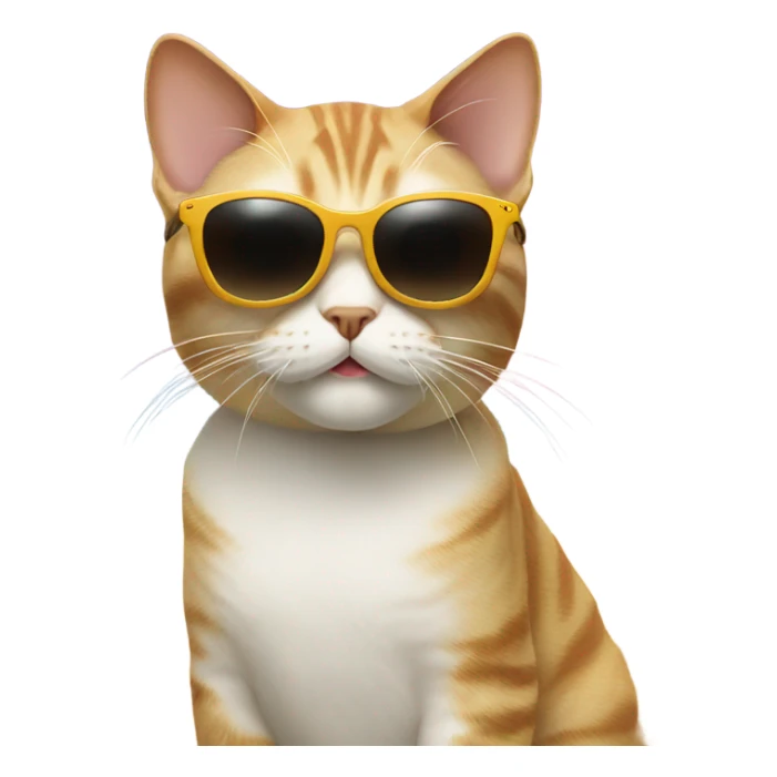 Cat with sunglasses on a beach  sticker