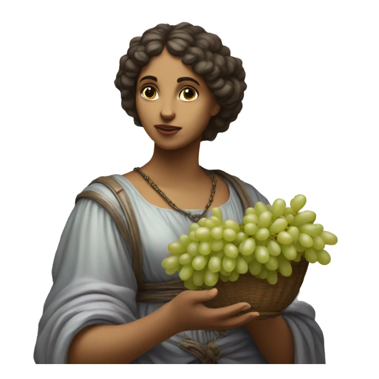 Sappho holds a bunch of grapes in her hand sticker